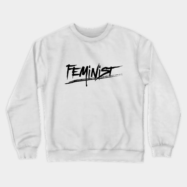 Feminist Brush Stroke Logo Crewneck Sweatshirt by FeministShirts